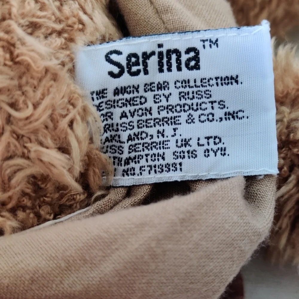 Serina Tan Teddy Bear w/Red and Tan Plaid Dress & Matching Head Band Plush Toy